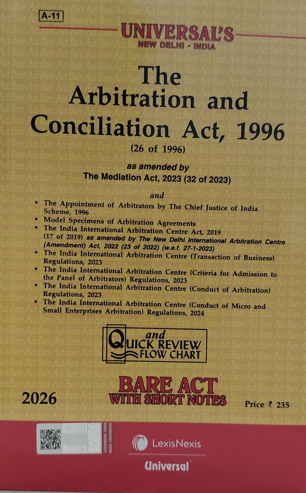 The Arbitration and Conciliation Act, 1996  Universal's New Delhi-India Bare Act With Short Notes 2026 UniversalLexisNexis 2026