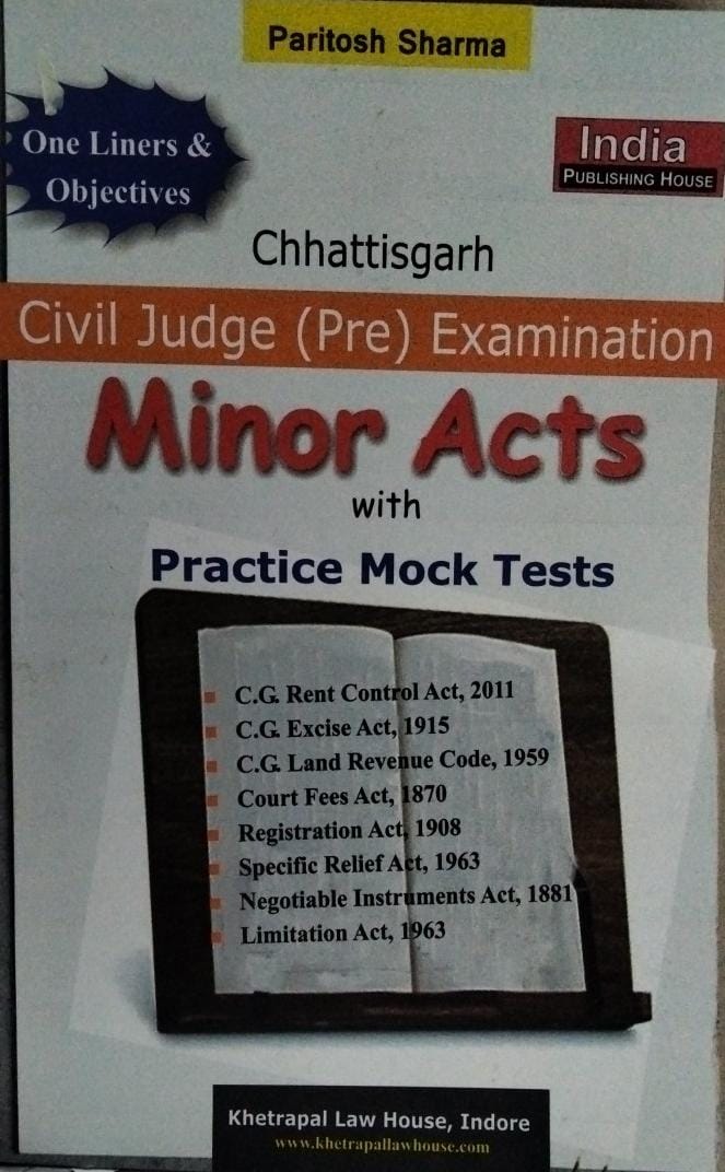 Chhattisgarh Civil Judge (Pre) Examination Minor Act with Practice Mock Tests Paritosh Sharma Khetrapal Law House Indore