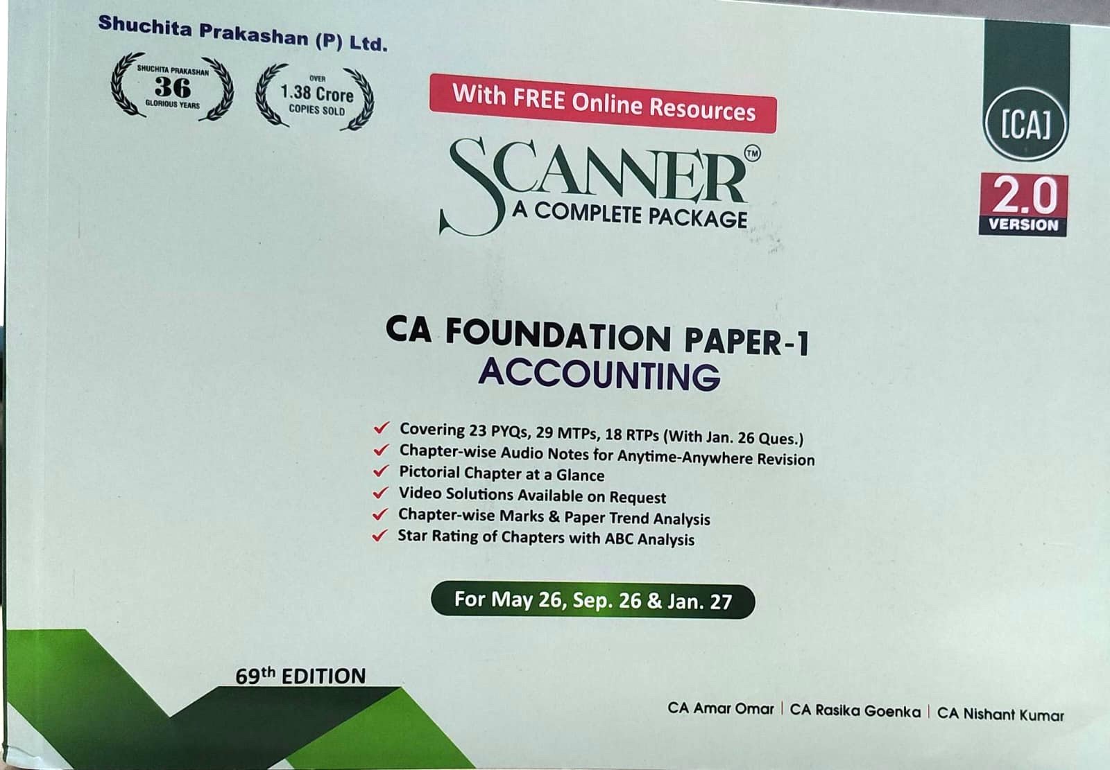 CA FOUNDATION SCANNER PAPER -1 ACCOUNTING CA AMAR OMAR CA RASIKA CA NISHANT KUMAR FOR MAY 26 SEP 26 & JAN 27