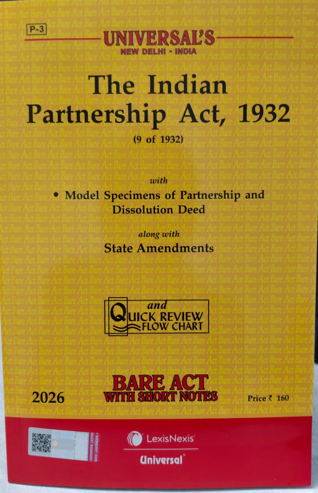 THE INDIAN PARTNERSHIP ACT 1932 (9 OF 1932) BARE ACT WITH SHORT NOTES 2026